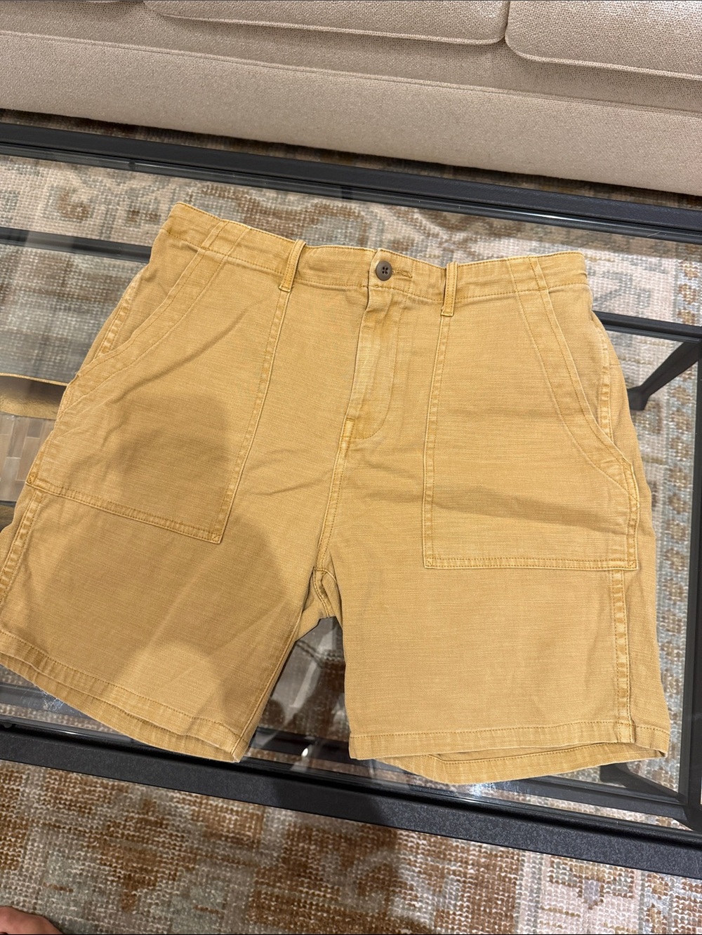 Flint & Tinder Men's Casual Utility Shorts in Mustard